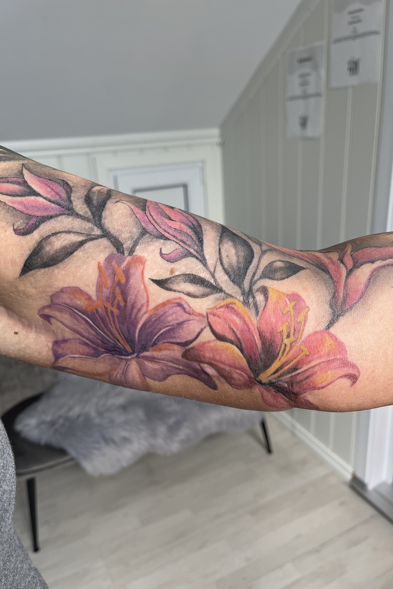 covered scar with flowers Image